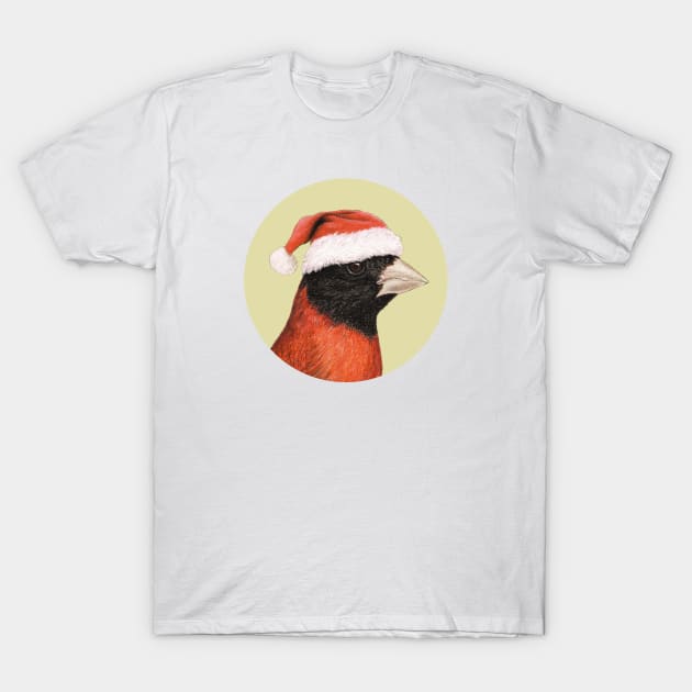 Red siskin T-Shirt by Mikhail Vedernikov